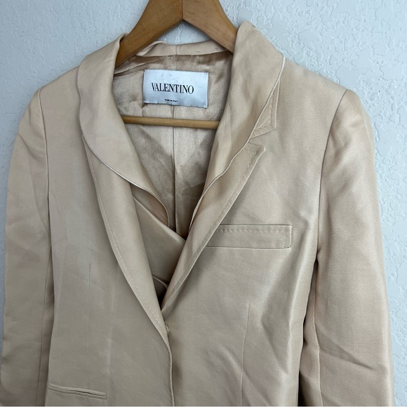 Valentino Jacket Blazer Notched Lapel Silk - Picture 7 of 15
